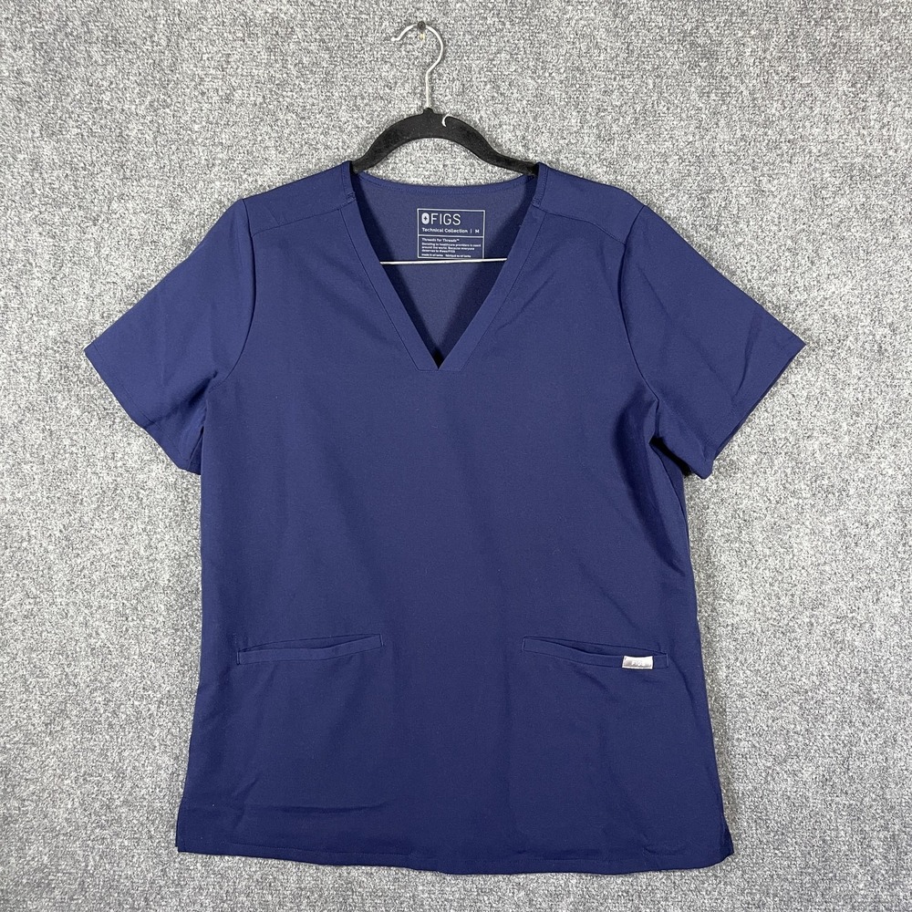 Figs Scrub Set Casma Scrub Top & Zamora Jogger Scrub Pants Navy Blue Medium